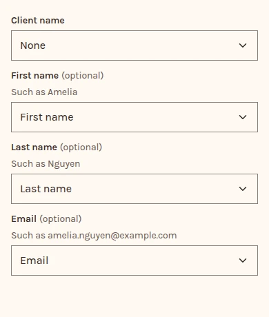 Import clients with a HubSpot file chosen: the columns it matched