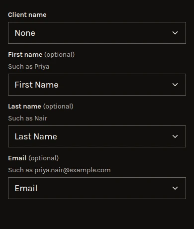 Import clients with a Salesforce file chosen: the columns it matched