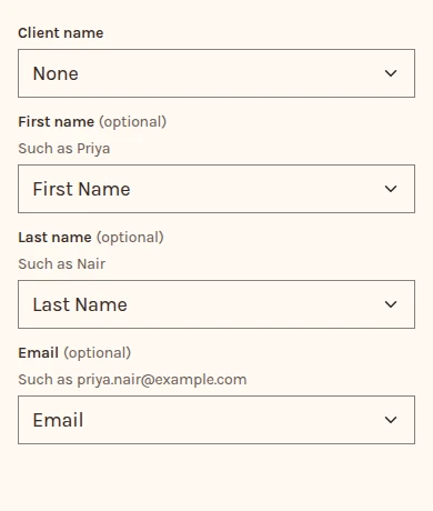 Import clients with a Salesforce file chosen: the columns it matched